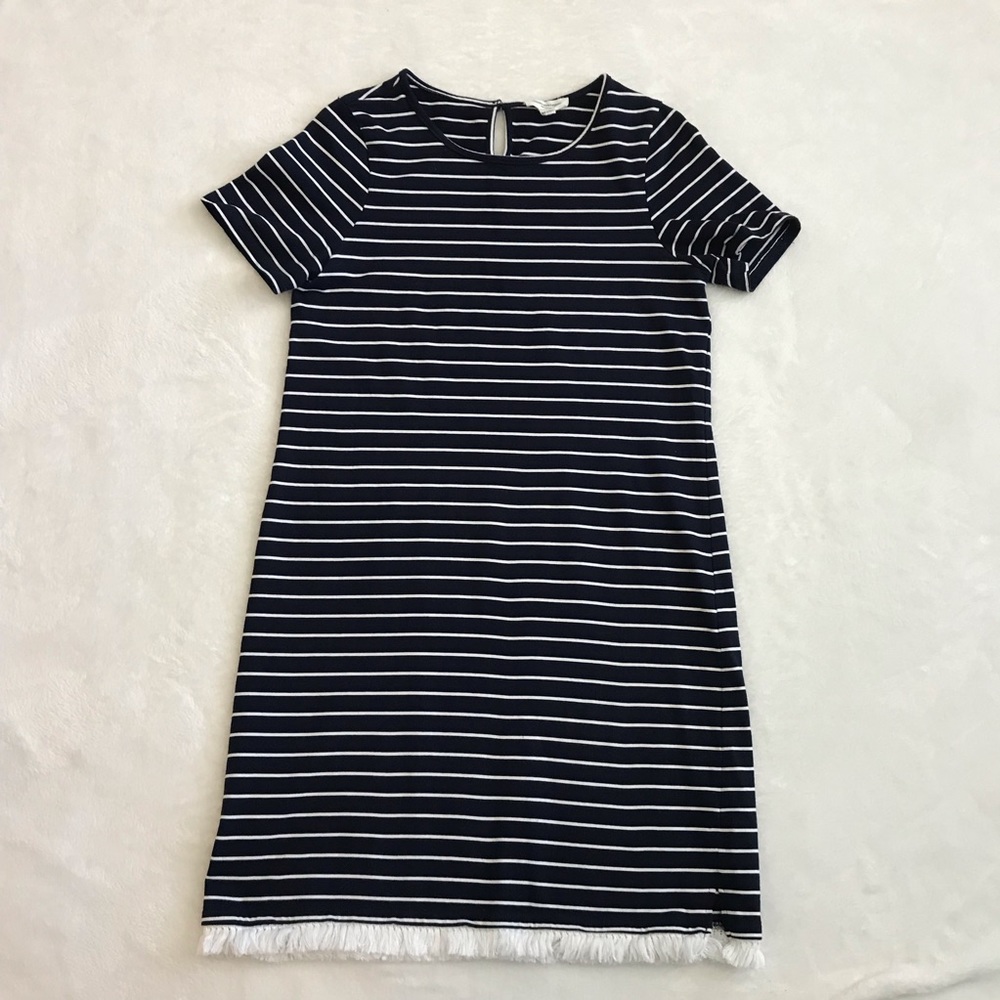 Beach Lunch Lounge T-Shirt Dress Fringe Hem M